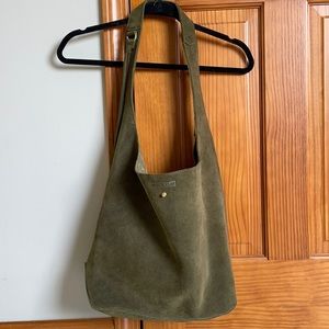 Parker Clay olive suede Mimi shoulder bag